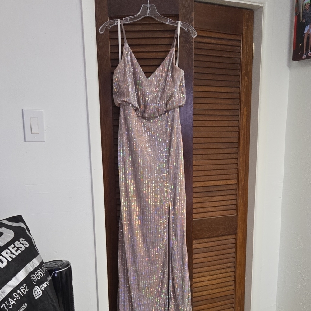Soieblu Purple and Gold Sequin Maxi Gown